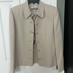 Casual Corner Women's Cream Jacket with matching skirt